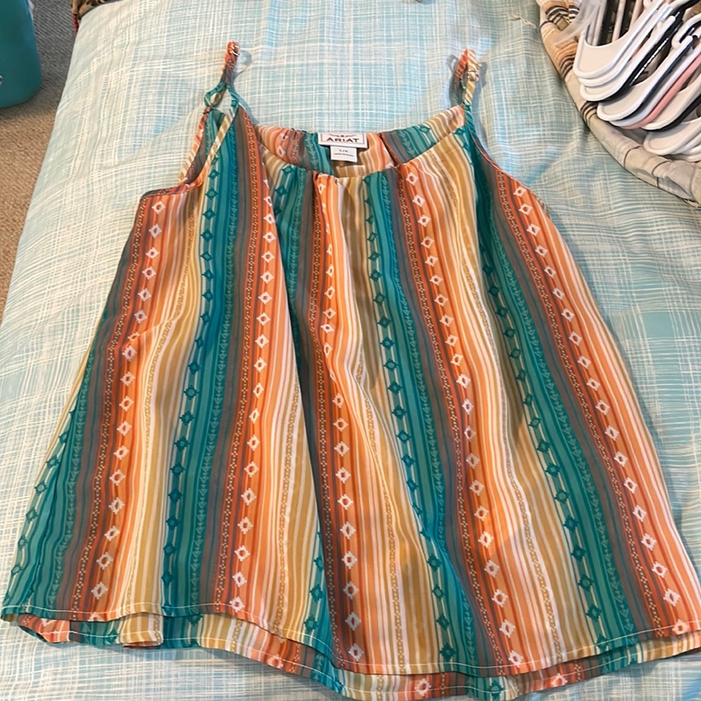 Ariat, Aztec printed, Navajo print, western tank multicolored